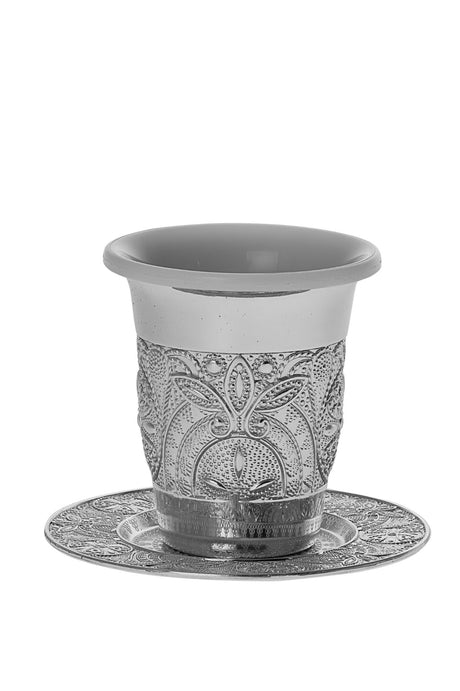 KIDDUSH CUP AND TRAY SILVER PLATED