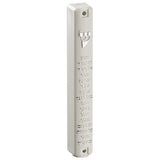 Plastic Mezuzah With Rubber Cork 12cm- White With Silver "shema Yisrael"