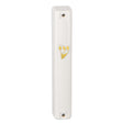 Plastic Mezuzah With Rubber Cork 12 Cm- White With Gold Shin