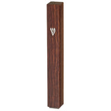 Plastic Mezuzah with Rubber Cork 12 cm - Brown Wood Design