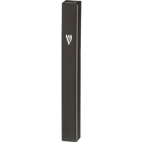 Black Plastic Mezuzah with Rubber Cork 15 cm