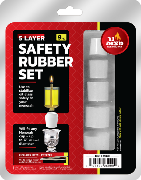 Ner Mitzvah 5 Layer Safety Rubber Set For most menorah cups