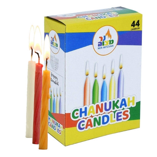 Chanukah Candles Colored 44 pk