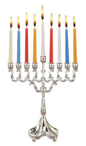 Ner Mitzvah Silver Plated Candle Menorah