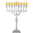 Ner Mitzvah Silver Plated Oil Menorah Approx size W