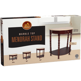 Menorah Stand/Table Mahogany With Drawer 2 Heights Legs Sets & Marble Tabletop