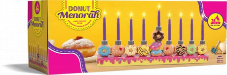 Ner Mitzvah Chanuka Candle Menorah - Donuts