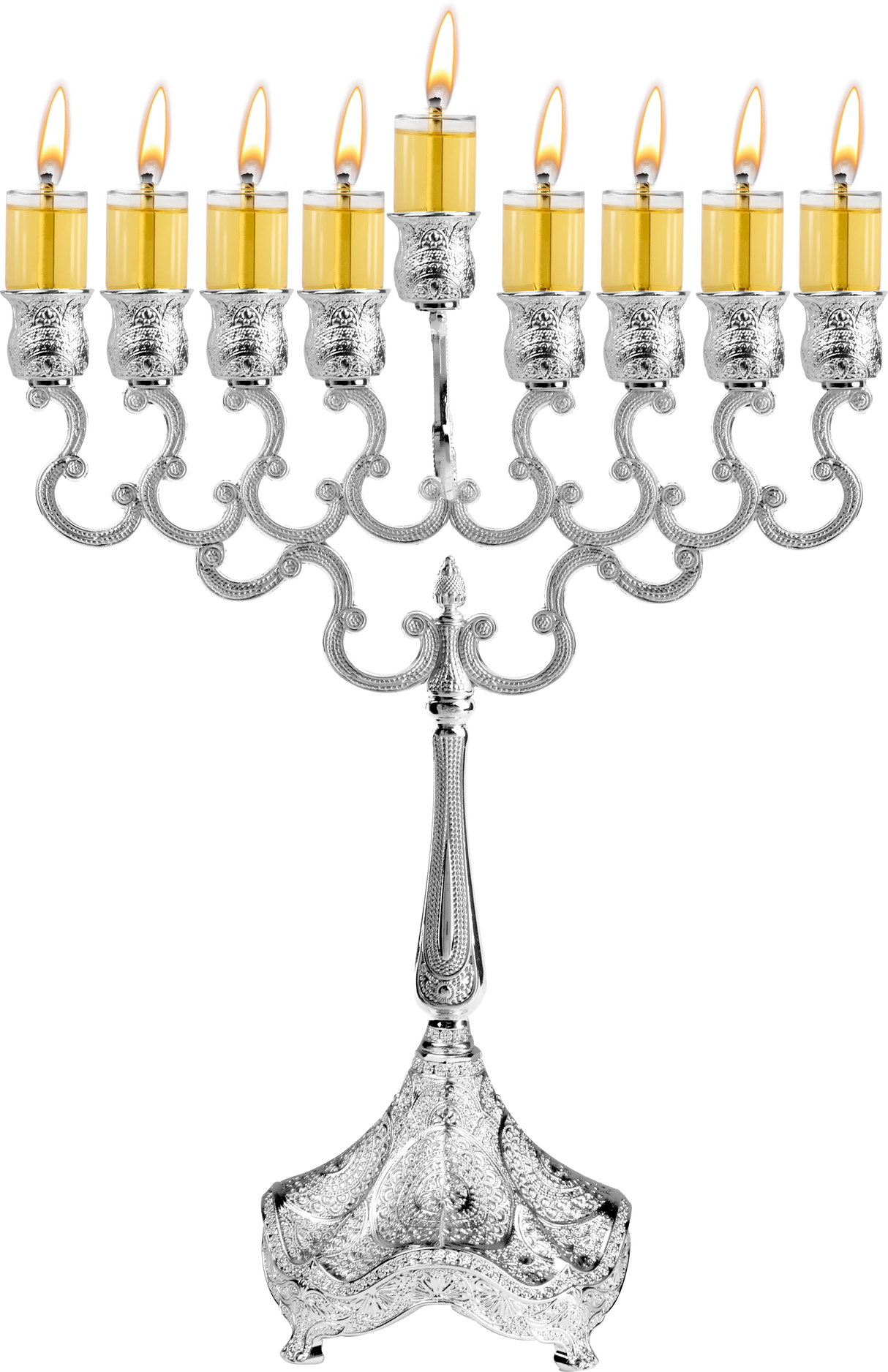 Ner Mitzvah Silver Plated OIl Menorah