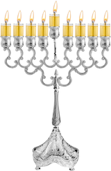 Ner Mitzvah Silver Plated OIl Menorah