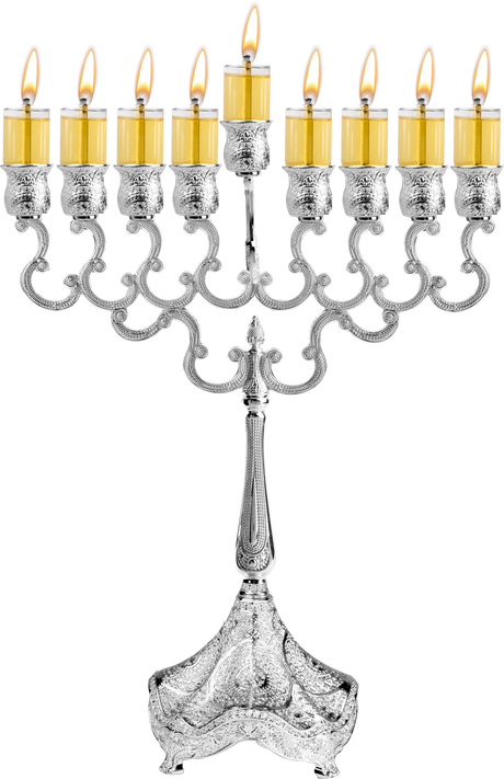 Ner Mitzvah Silver Plated OIl Menorah