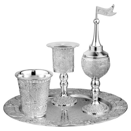 Havdalah Set Silver Plated Filigree Design