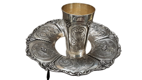 Chosson set Kiddush Cup Silver Dipped