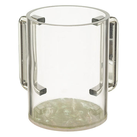 Perspex Clear Washing Cup 13 cm - White Marble