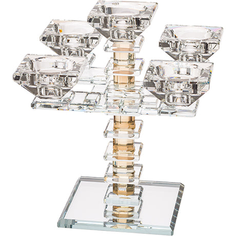 Crystal 5 Branch Candlesticks 19.5 cm