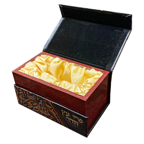 Leather-like Etrog Box With Handle 12*20*11 Cm