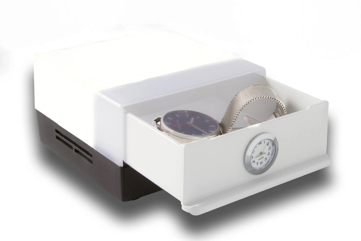 Shabled Shabbos Lamp Led Black/White Body, With Clock