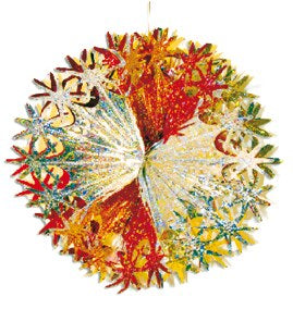 Gold And Silver Starburst Ball Foil Hanging Sukkah Decoration