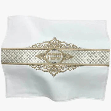 CHALLAH COVER WITH STONES WORDS IN EMBROIDERY PU LEATHER BREAD COVER