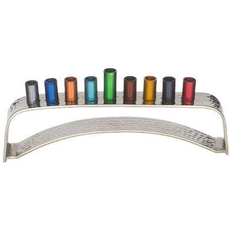 Aluminium Menorah with Multicolored Branches 21*7 cm