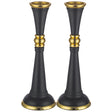 Aluminum Candlesticks 23cm - Black and Gold