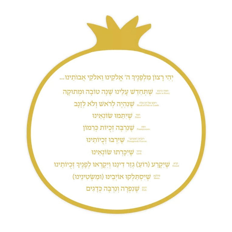 Rosh Hashanah Simanim Card Gold