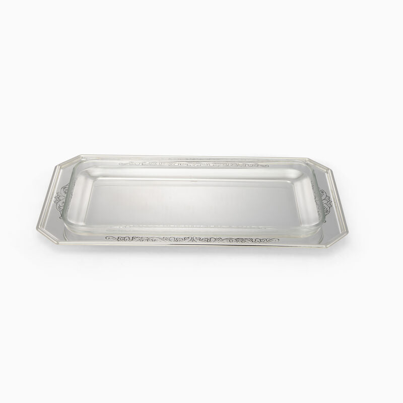 RECTANGULAR TRAY + GLASS