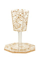Elijah Cup and tray Lucite Flakes Gold