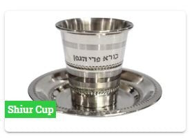 Kiddush Cup & Tray - Stainless Steel - Small - Minimum Shiur R. Noe
