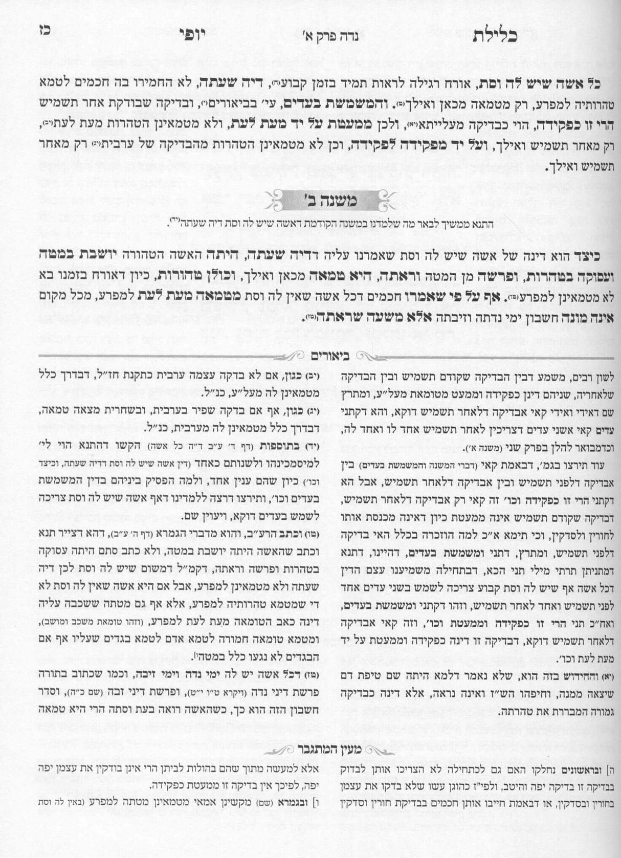 משניות המבואר כלילת יופי - מסכת נדה