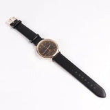 Watch With Aleph Bais" Black Handle Black Face Gold Rim