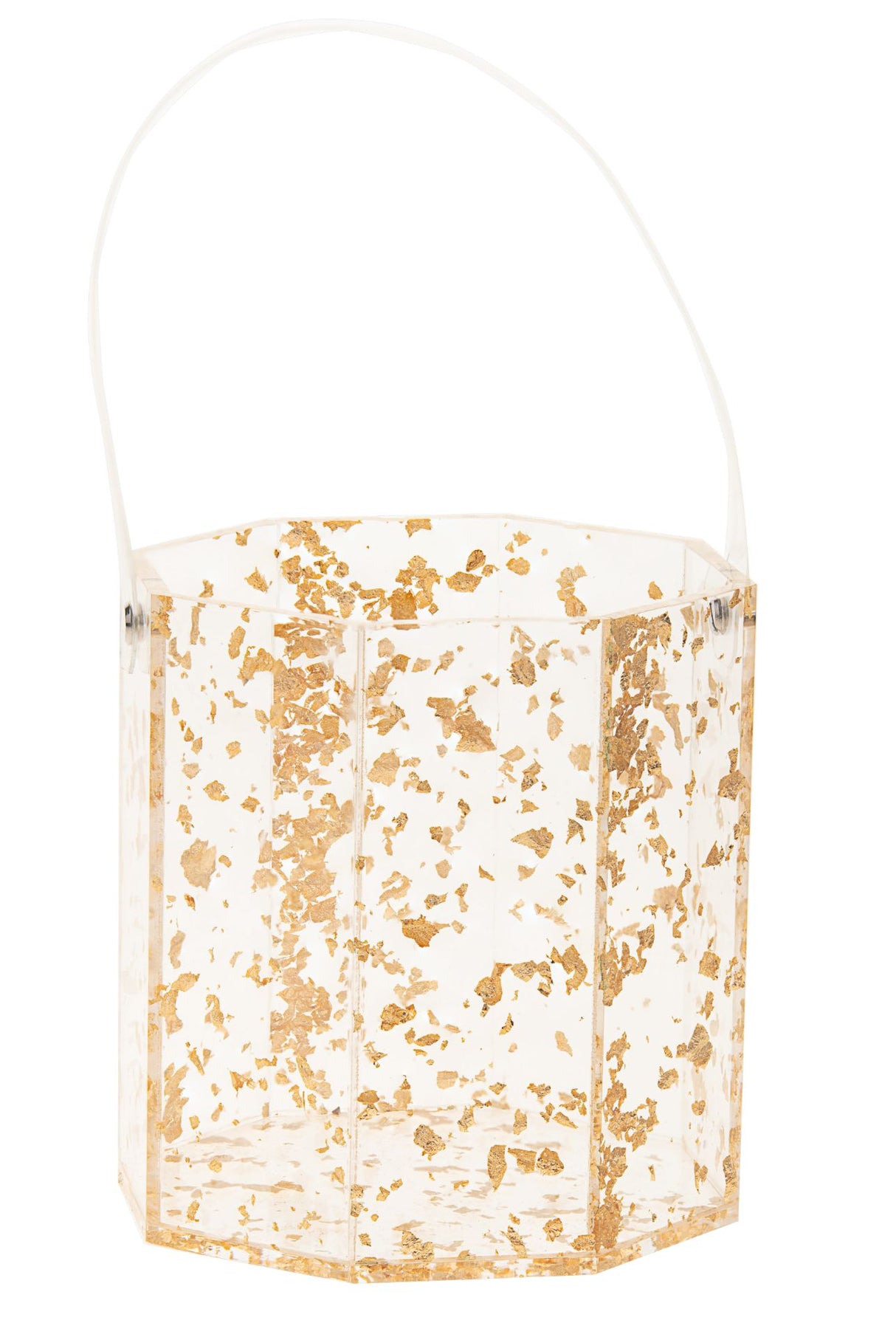 Ice Bucket Lucite Gold Flakes