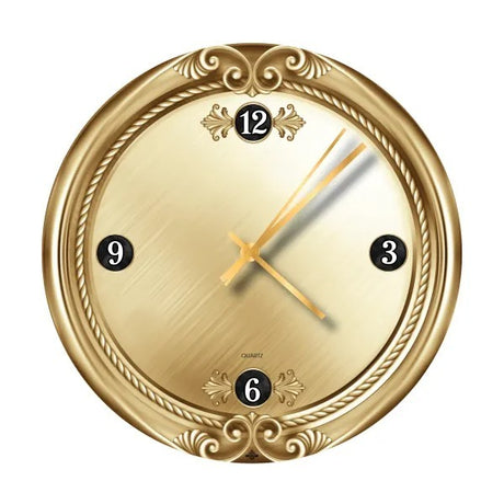 Glass Gold Elegant Clock - 12"