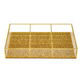 6 Compartment Dish With Magnetic Lid Gold Glitter