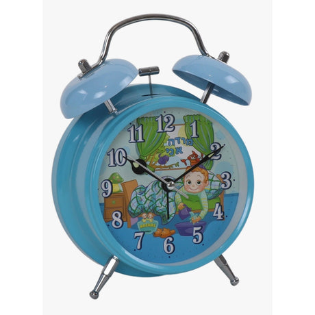 Modeh Ani Singing Alarm Clock Bell - Boy Blue 4.5x4.5 X 13/4"