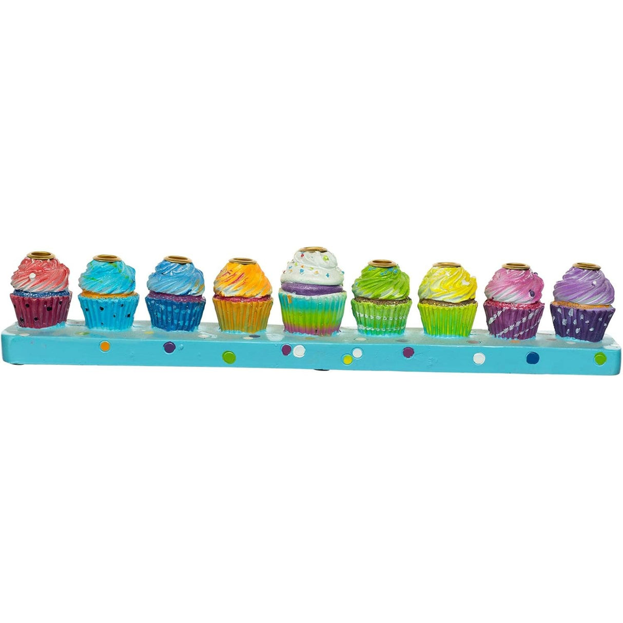 Hand-Painted Resin Cupcakes Menorah