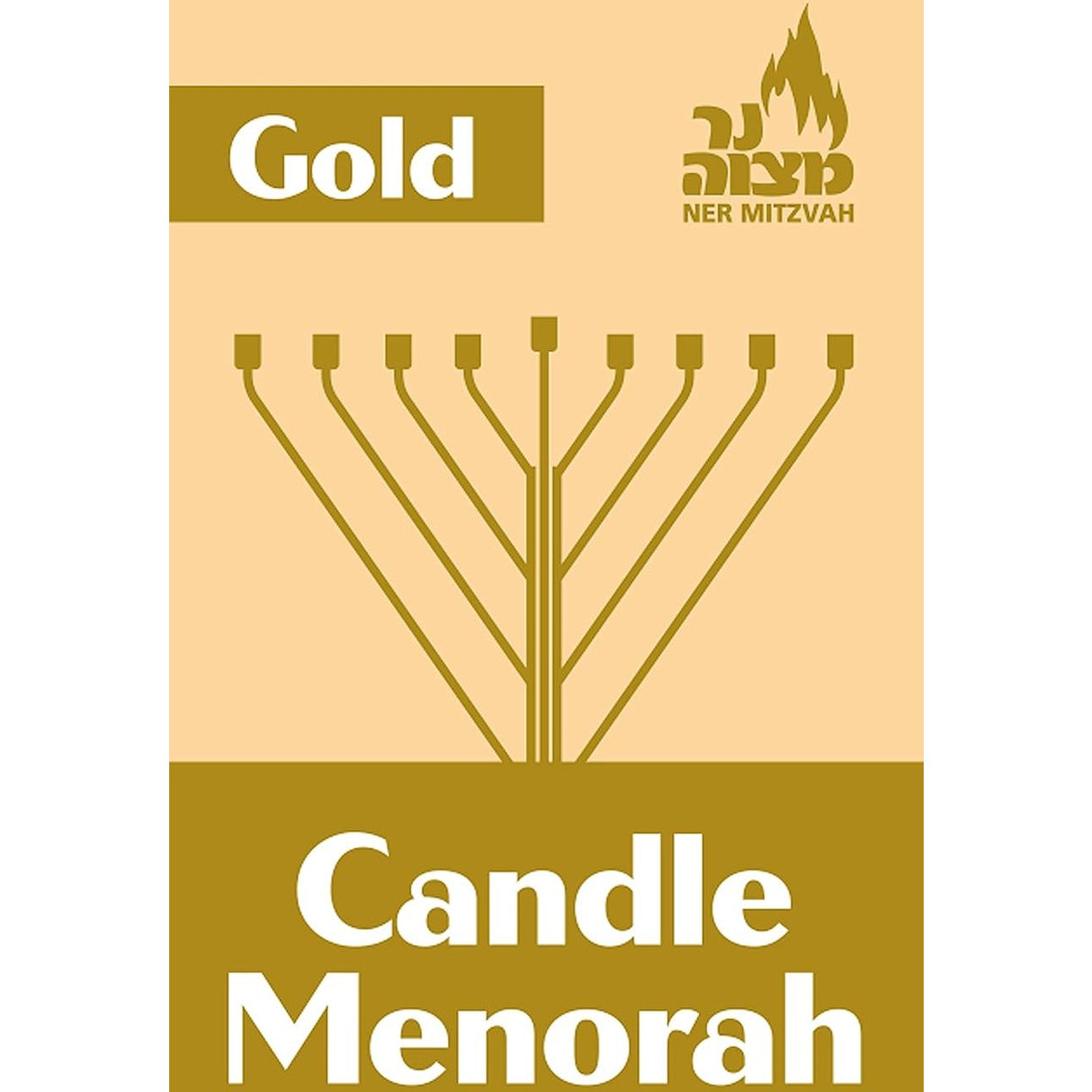 Candle Menorah Gold Rambam Wireframe