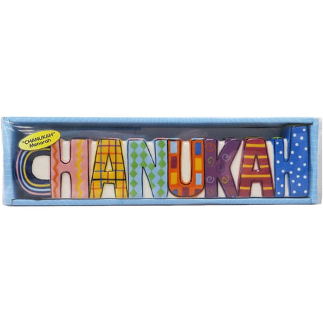 "CHANUKAH" Hand-Painted Ceramic Menorah