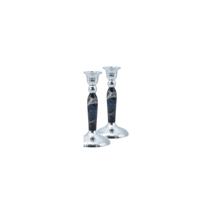 Marbleized Candle Stick - Black