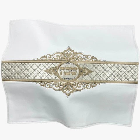Challah Cover With Stones Words in Embroidery PU leather bread cover 60 X45 cm