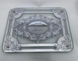 Challah bord glass and silver