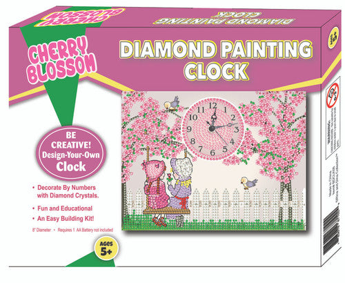 Cherry Blossom Diamond Painting Clock