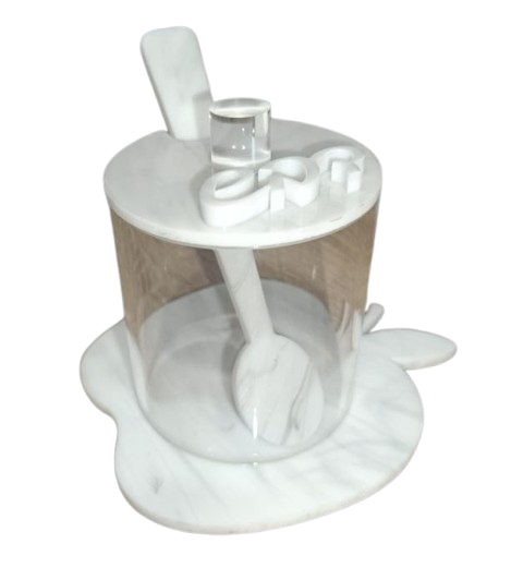 Honey Dish Marble Aplle Shape