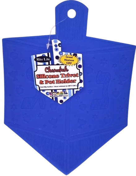 New Blue Rite Lite Chanukah Silicone Draydel PotHolder & Kitchen Hot Pad Trivet