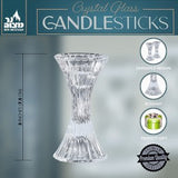 Crystal Candlesticks 5" Pinched Fluted Cylinder
