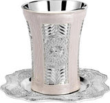 Kiddush Cup and Tray - Premium Quality Marble and Silver Plated Wine Cup