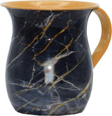 Stainless Steel Netilat Yadayim Cup – Green Gray and Gold Stone Painted Design