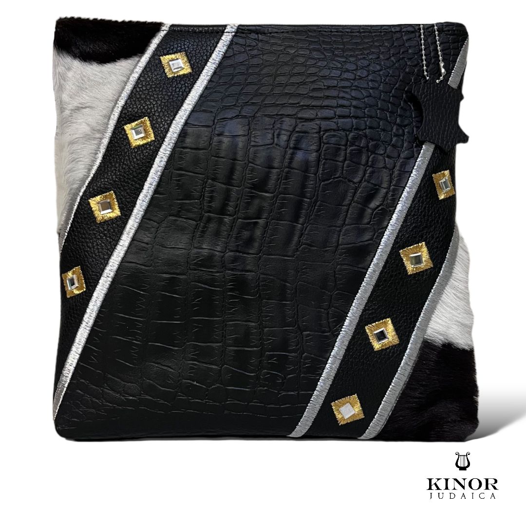 CHASSID STYLE TEFILLIN BAG LEATHER & FUR  ( SHELF PRICE ONLY ) NON PERSONALISED