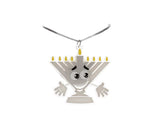 Light Up Menorah Necklace