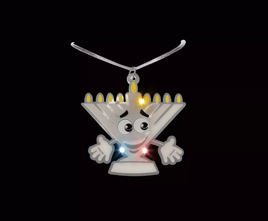 Light Up Menorah Necklace