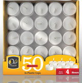 Ohr Tealight Candles in Clear Cup - 50 Pack